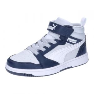 PUMA Kinder Sneaker Rebound V6 Mid AC+ PS 393832 Club Navy-White-Silver 34