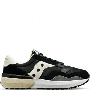 Saucony Jazz Nxt Herren Turnschuhe Low-Top Sneaker mit Echtleder-Anteil S70790-1 Freizeitschuhe Halbschuhe Schwarz/Beige