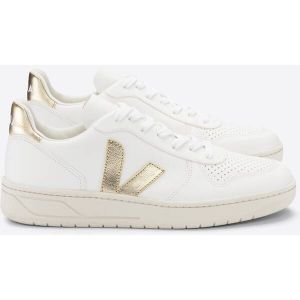 VEJA Herren Freizeitschuhe V-10 CHROMEFREE LEATHER EXTRA-WHITE_PLATINE