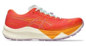 asics fujispeed 3 trailrunning schuhe orange blau damen
