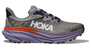 hoka challenger 7 trailrunning schuhe grau violett damen