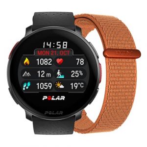 Polar Vantage V3 mit zusätzlichem Nylon-Armband mit Klettverschluss