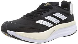 adidas Women's Adizero Boston 10 Running Shoe - Color: Core Black/Cloud White/Gold Metallic - Size: 10 - Width: Regular