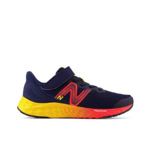 New Balance Kinder Fresh Foam Arishi v4 Bungee Lace with Top Strap in Blau/Rot/Gelb, Synthetic, Größe 34.5