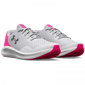 UNDER ARMOUR Charged Pursuit 3 Laufschuhe Mädchen 100 - halo gray/electro pink/metallic warm silver 35.5