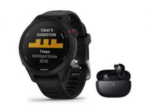 Garmin Forerunner 255S Music -010-0241-32-41 mm Gehäuse - Multi-GPS Laufuhr/Smartwatch - mit Musikfunktion - schwarz - inkl. Bluetooth Headset