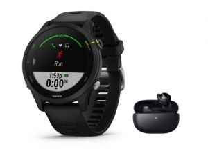 Garmin Forerunner 255 Music - 010-02641-30-46 mm Gehäuse - Multi-GPS Laufuhr/Smartwatch - mit Musikfunktion - schwarz - inkl. Bluetooth Headset