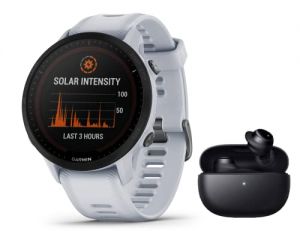 Garmin Forerunner 955 Solar - GPS Multisport-Smartwatch - Touchscreen - Navigation - mit Musikfunktion - weissgrau - 010-02638-21 - inkl. Bluetooth Headset