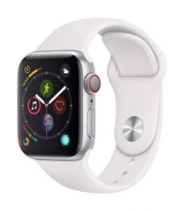 Apple Watch Series 4 40mm (GPS + Cellular) - Aluminiumgehäuse Silber Weiß Sportarmband (Generalüberholt)