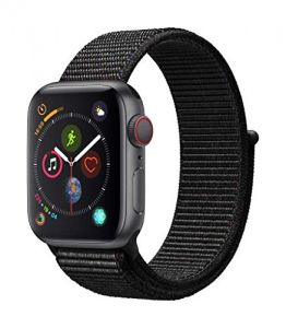 Apple Watch Series 4 40mm (GPS + Cellular) - Aluminiumgehäuse Space Grau Schwarz Sportarmband (Generalüberholt)