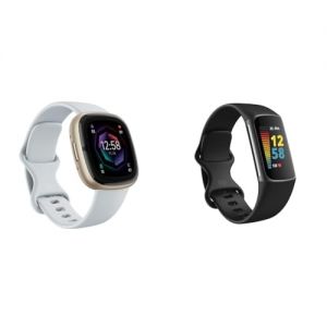 Fitbit Sense 2 by Google Smartwatch Damen/Herren Fitnessuhr & Charge 5 by Google