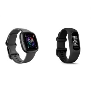 Fitbit Sense 2 by Google ? Smartwatch Damen/Herren & Garmin vívosmart 5 ? Fitness-Tracker mit extragroßem OLED-Touchdisplay