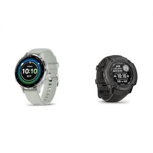Garmin Venu 3S ? GPS-Fitness-Smartwatch mit Bluetooth Telefonie und Sprachassistenz & Instinct 2X Solar ? GPS-Smartwatch mit unendlicher Akkulaufzeit im Smartwatch-Modus