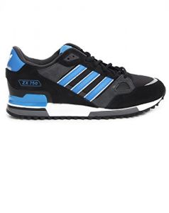 adidas - Sneaker - Herren - Sneaker ZX 750 aus schwarzem und königsblauem Veloursleder für Herren - 43 1|3