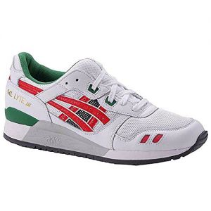 ASICS Gel-Lyte III Unisex Sneaker Farbe: Weiß/Rot/Grün (0123); Größe: EUR 39 | US 7 | UK 6