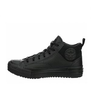 Converse Chuck Taylor All Star Malden Street Mid High Sneaker-Stiefel aus Leder ? Schnürverschluss Stil ? Schwarz