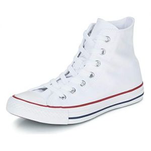 Converse Chuck Taylor All Star High Classic CTAS Hi Unisex Canvas Sneaker mit 7kmh Aufkleber Weiß 41