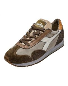 Diadora Heritage Herren Schuhe Equipe H Dirty Stone Wash Evo 174736 Braun aus Canvas und Wildleder Farbe Beige Leder