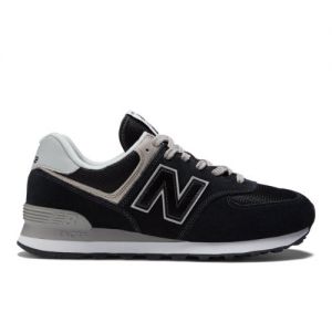 New Balance Herren 574 Core in Schwarz/Weiß, Suede/Mesh, Größe 43