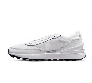 Nike Damen Waffle One Leather Textile White White Black Trainer 43 EU