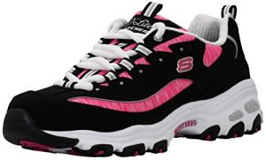Skechers Women's DLites Interlude Sneaker Black/Pink 7.5 M US