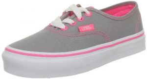 Vans K Authentic Kinder Sneaker grau/rosa EU 33 (US 2.5)